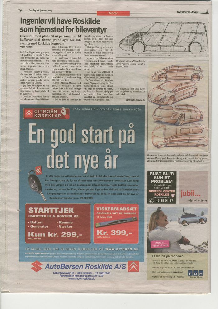 Artikel skrevet i Roskilde Avis, i Januar 2009, om mulighederne i projektet.